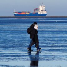 Wattspaziergänger an der Nordsee