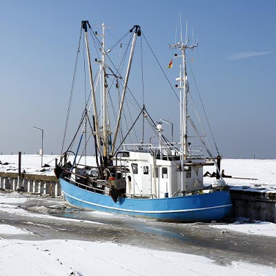 Kutter im Schnee